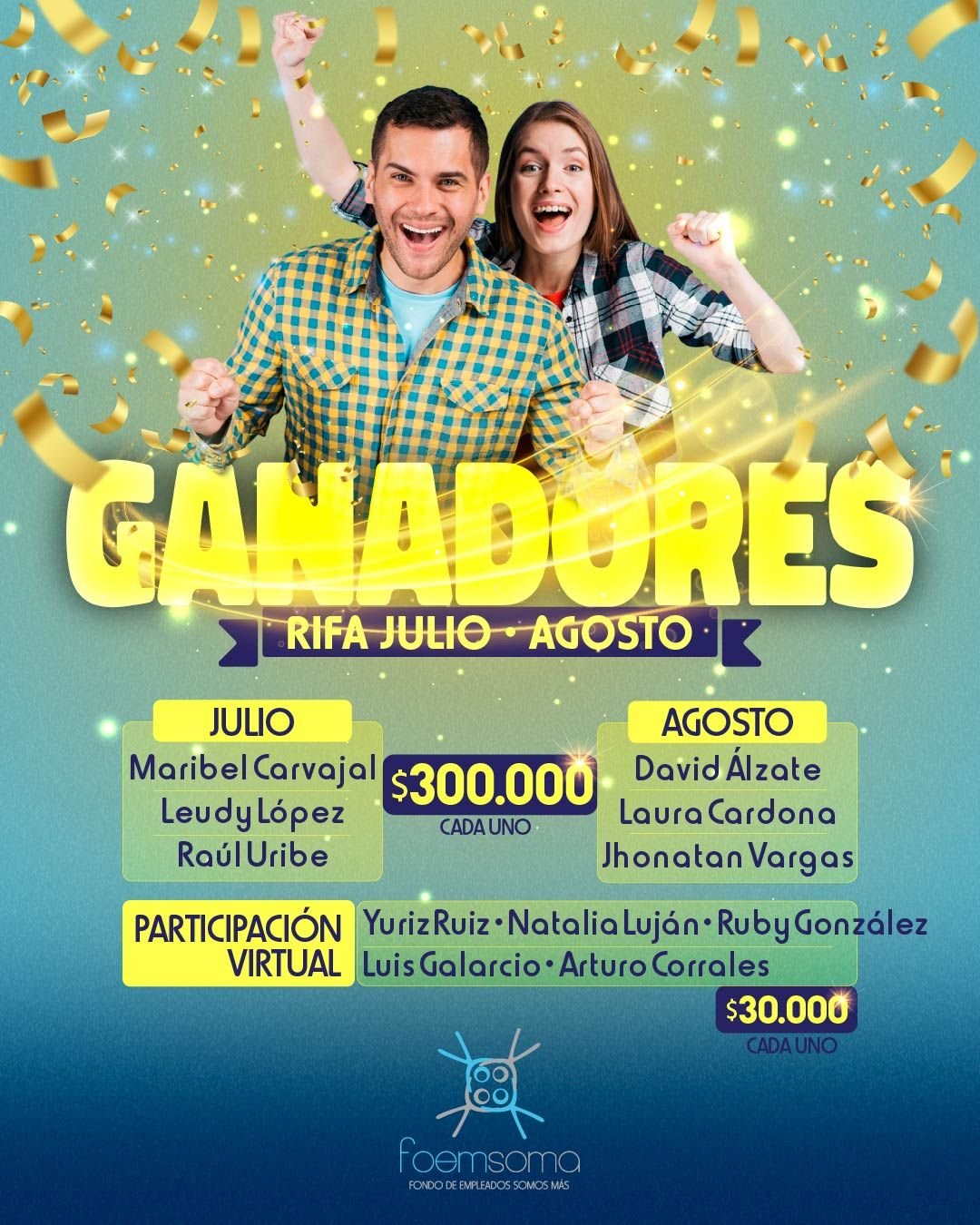 Ganadores Rifa Septiembre octubre de 2024