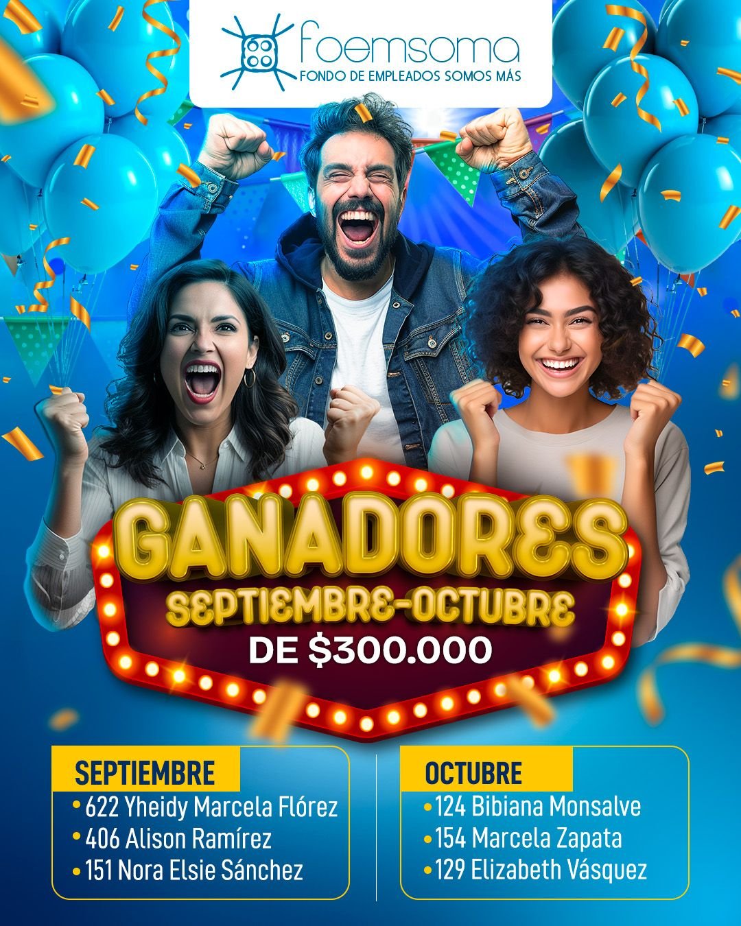Ganadores Rifa Septiembre octubre de 2024