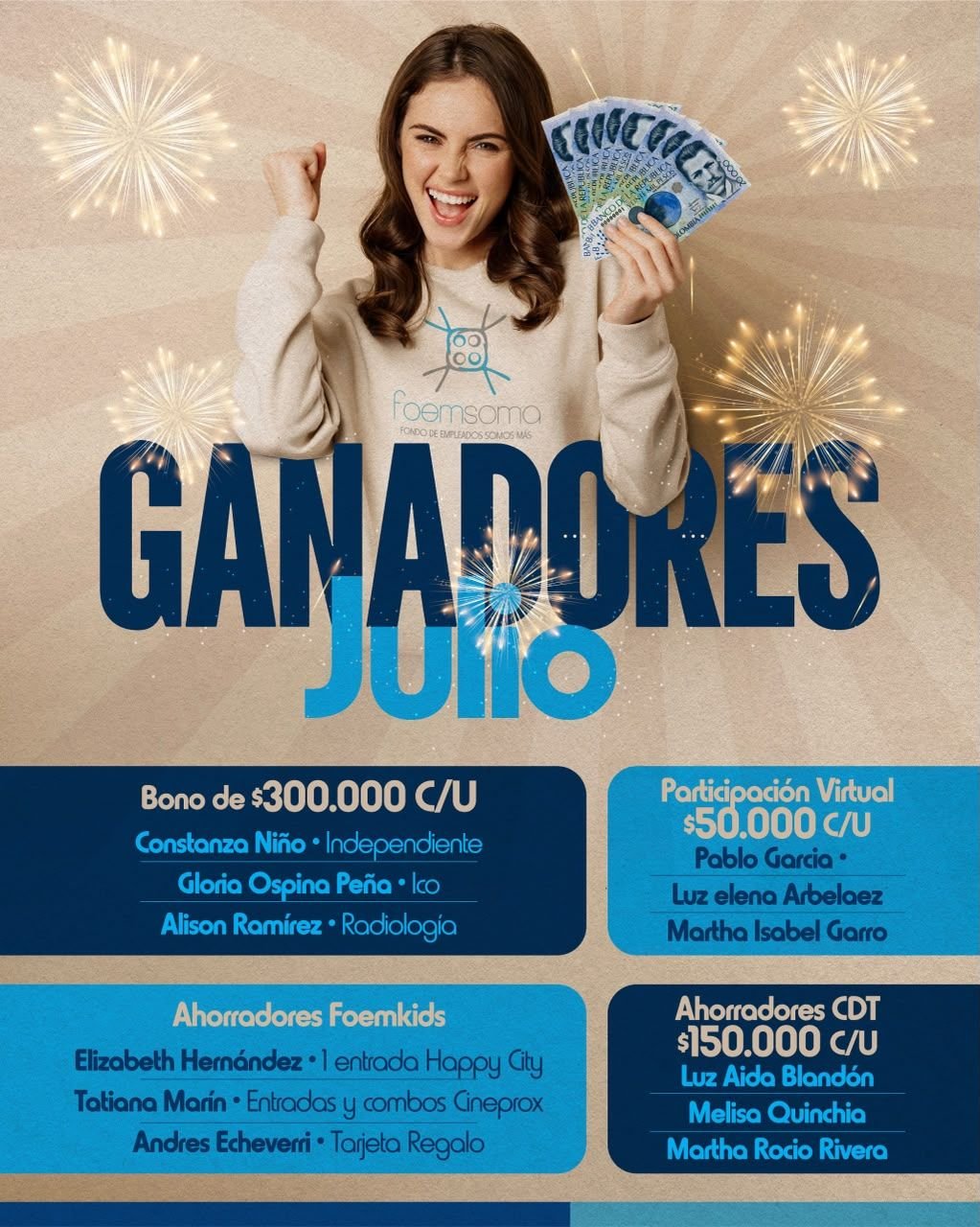 Ganadores Rifa Julio