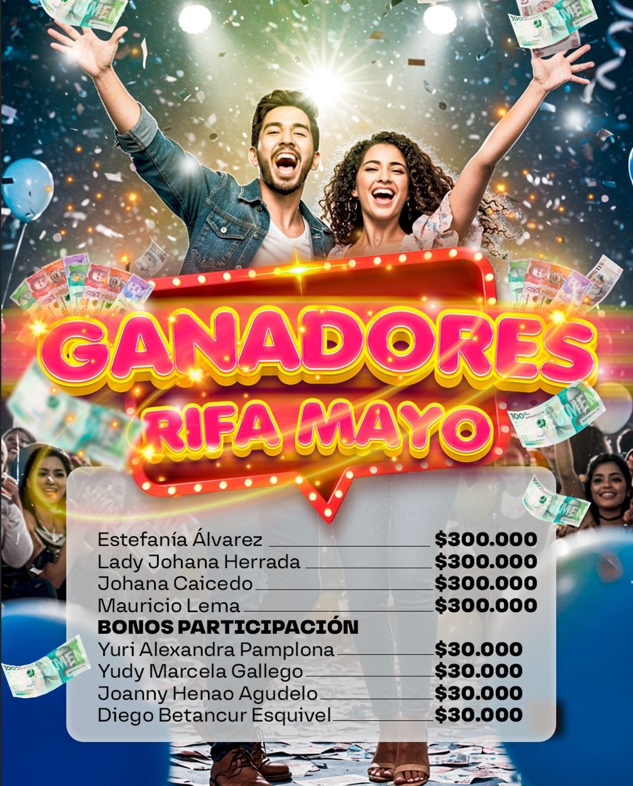 Ganadores Rifa Septiembre octubre de 2024