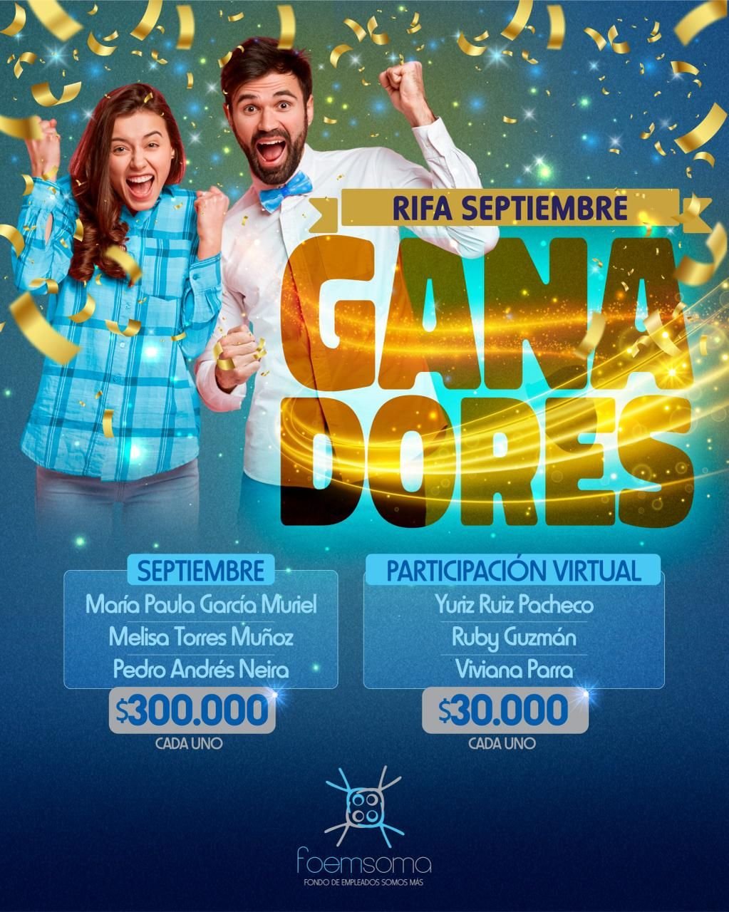 Ganadores Rifa Septiembre octubre de 2024