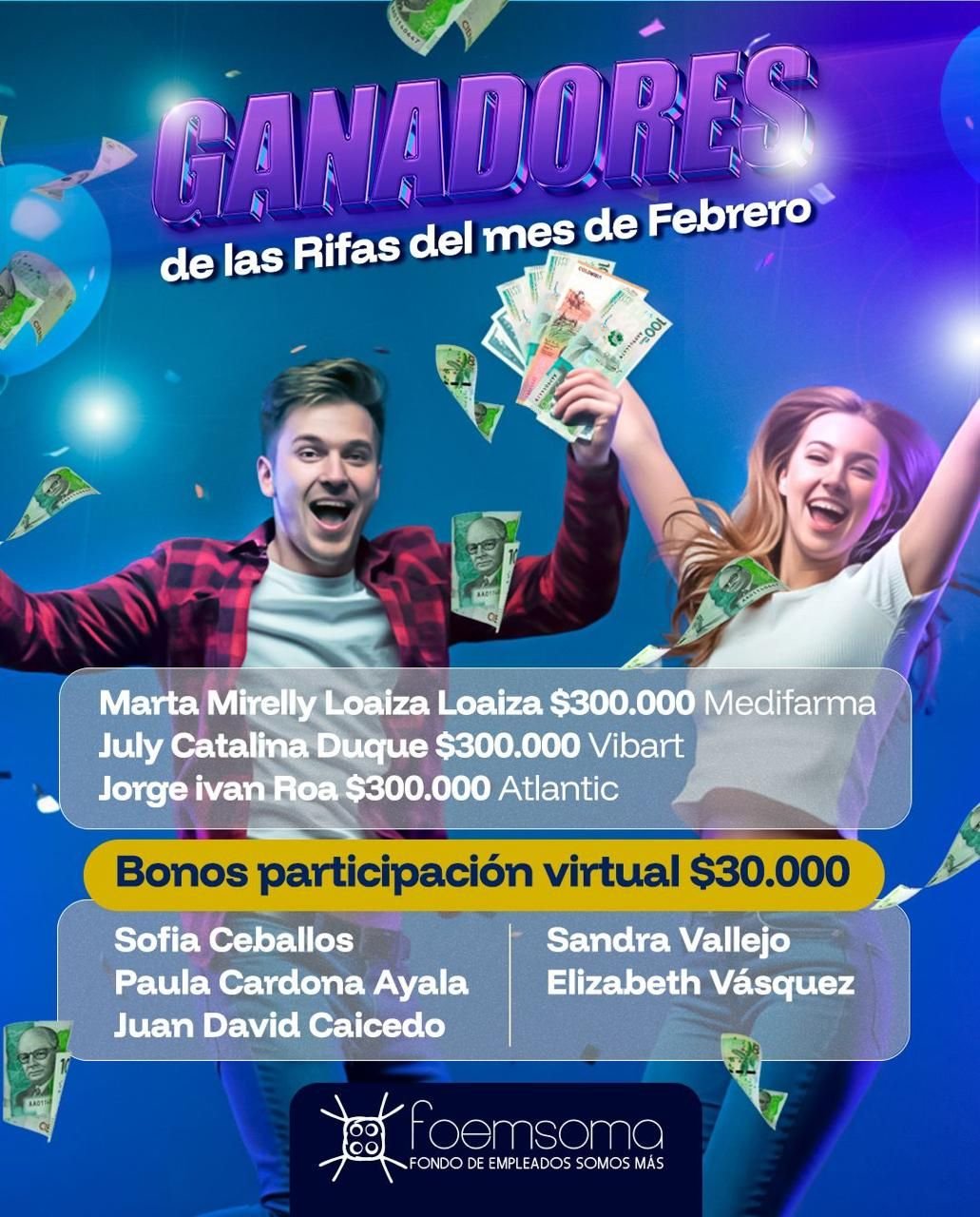 Ganadores Rifa Septiembre octubre de 2024